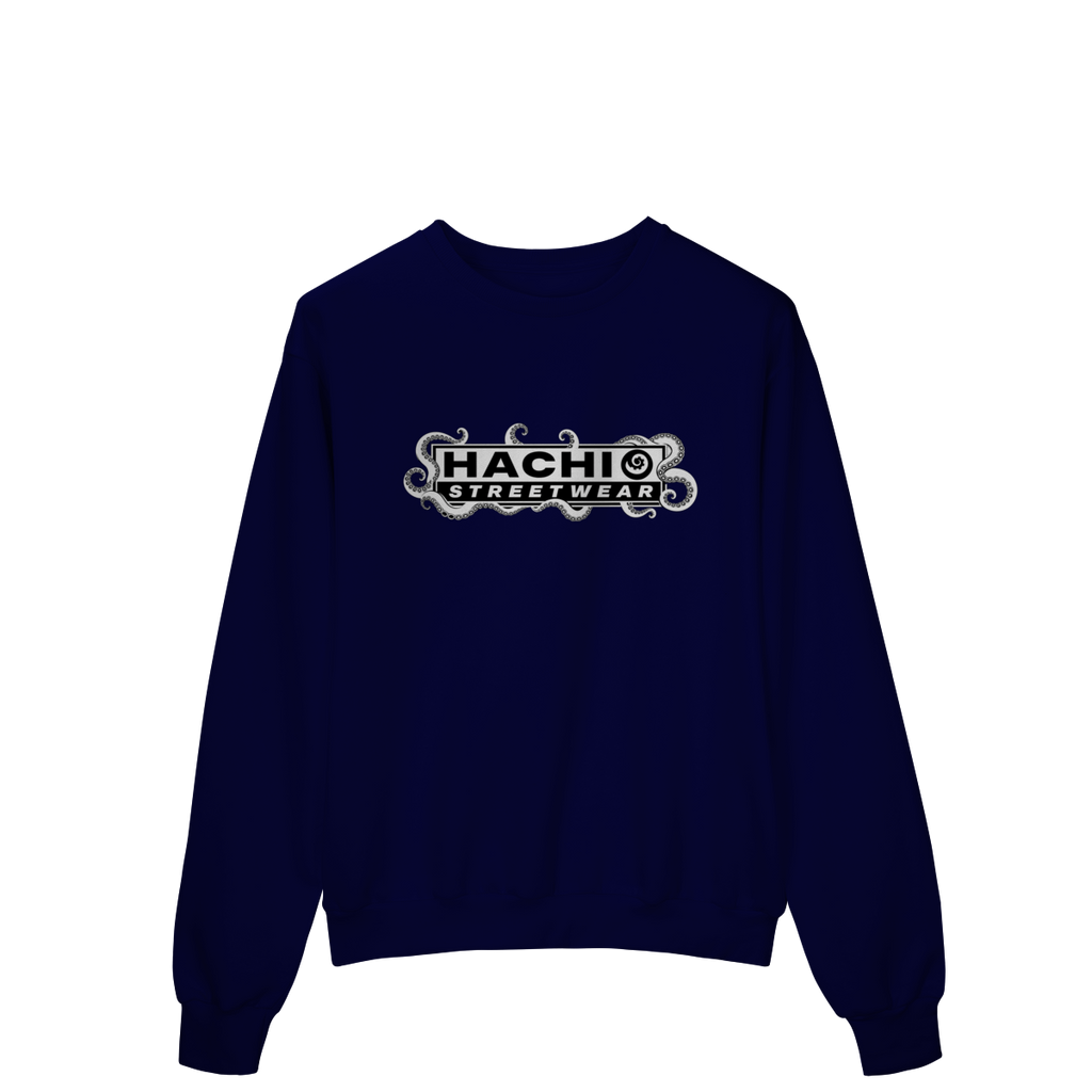 Moletom azul marinho Ink da Hachi Streetwear com o logo em branco envolto por tentáculos de polvo